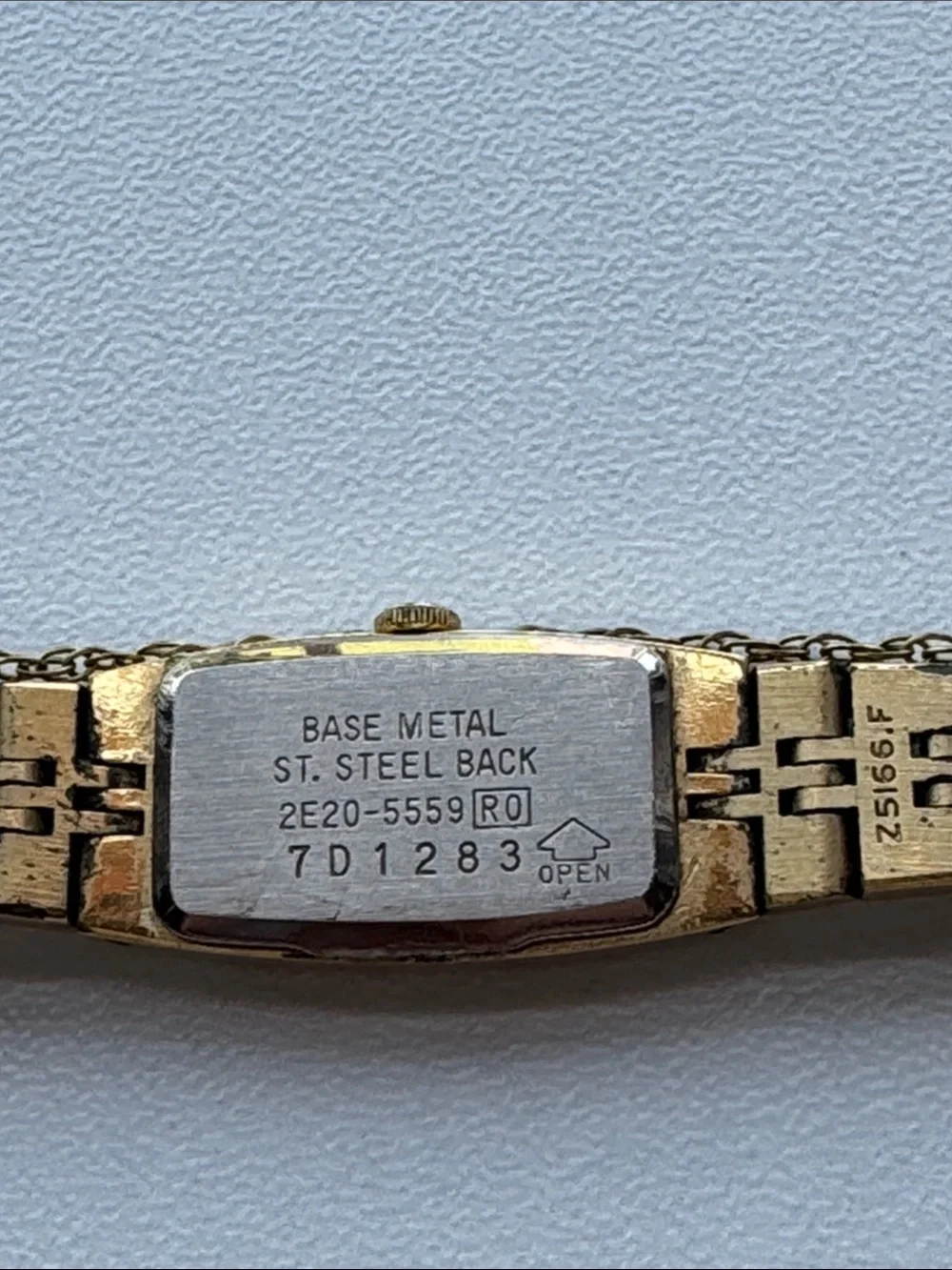 Seiko Gold-Tone Rectangular Bracelet Watch Needs Battery